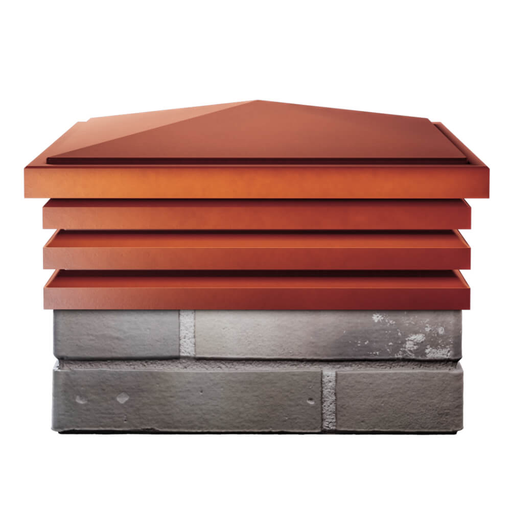 Колпак Zking Бона ХайТек Красный на столб 1.5х1.5 кирпича (385х385мм) Ангарск фото