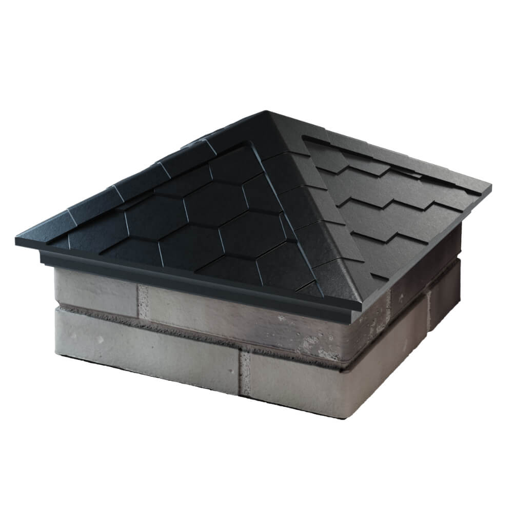 Колпак Zking Эверест Черный на столб 1.5х1.5 кирпича (390х390мм) в Ангарске фото