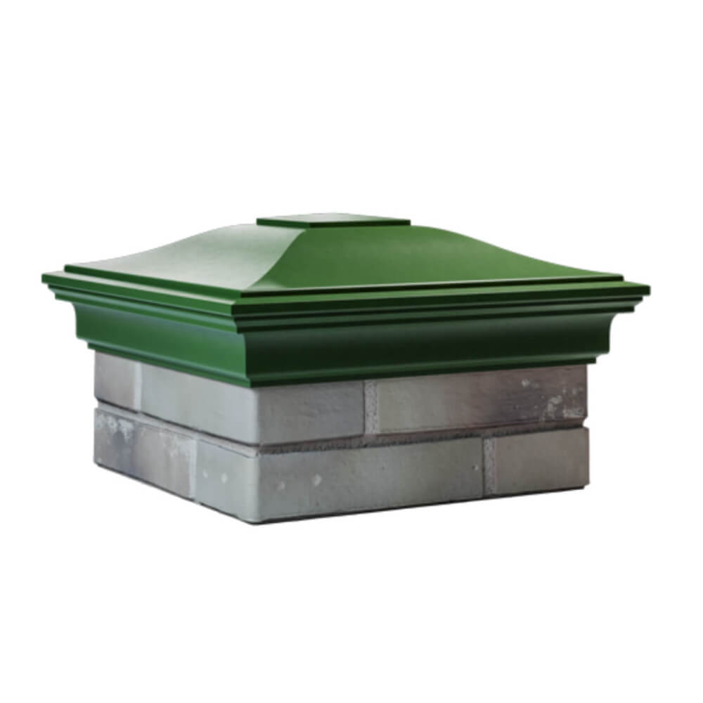 Колпак Zking Монблан Зеленый на столб 1.5х1.5 еврокирпича 0.7НФ (355х355мм) в Ангарске фото