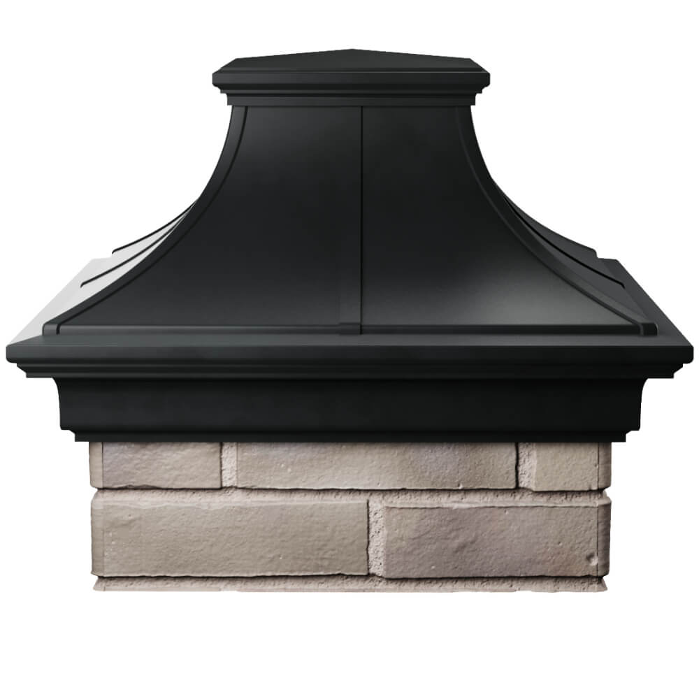 Колпак Zking Монблан Премиум Черный на столб 1.5х1.5 кирпича (385х385мм) Ангарск фото