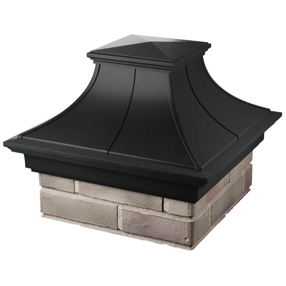 Колпак Zking Монблан Премиум Черный на столб 1.5х1.5 кирпича (385х385мм) в Ангарске фото