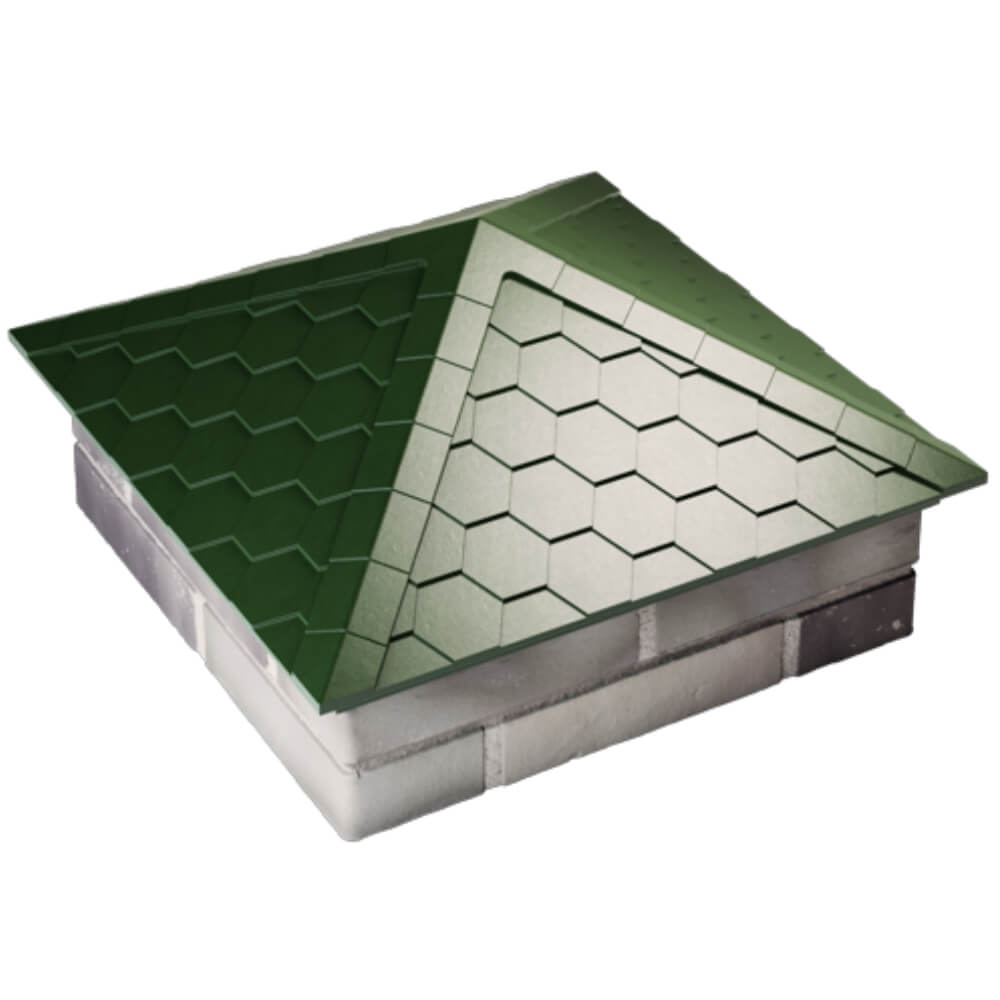 Колпак Zking Эверест Зеленый на столб 2х2 кирпича (535х535мм) Ангарск фото
