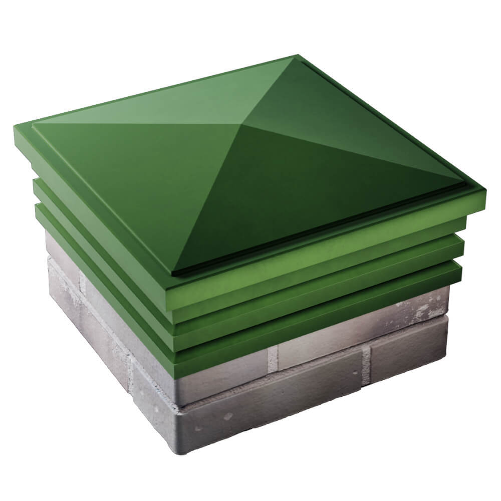 Колпак Zking Бона ХайТек Зеленый на столб 1.5х1.5 кирпича (385х385мм) в Ангарске фото