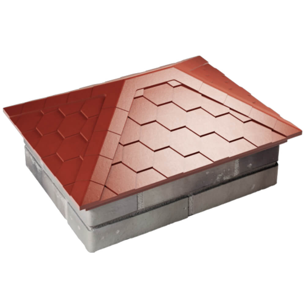 Колпак Zking Эверест Красный на столб 2х1.5 кирпича (520х390мм) Ангарск фото