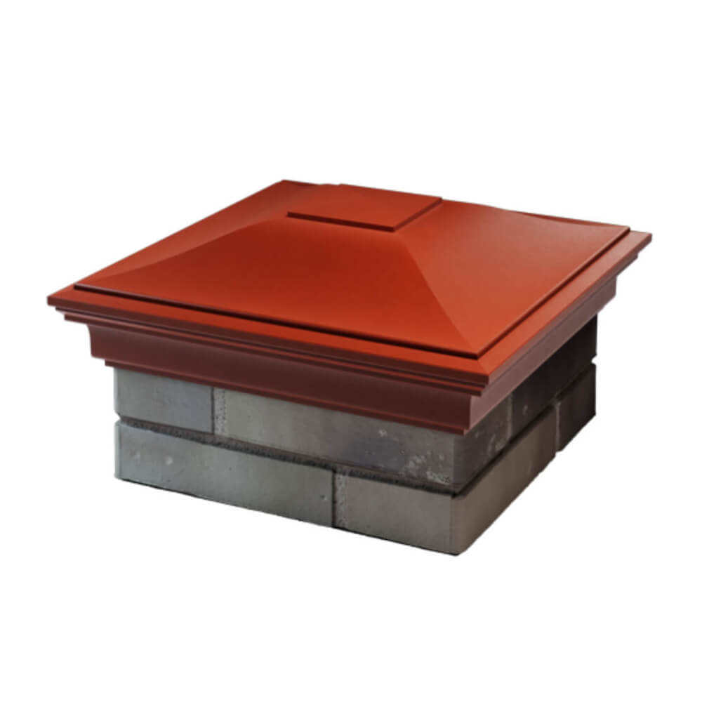 Колпак Zking Монблан Красный на столб 1.5х1.5 еврокирпича 0.7НФ (355х355мм) в Ангарске фото