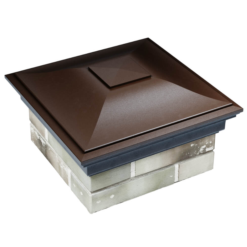 Колпак Zking Монблан Коричневый на столб 1.5х1.5 кирпича (385х385мм) в Ангарске фото