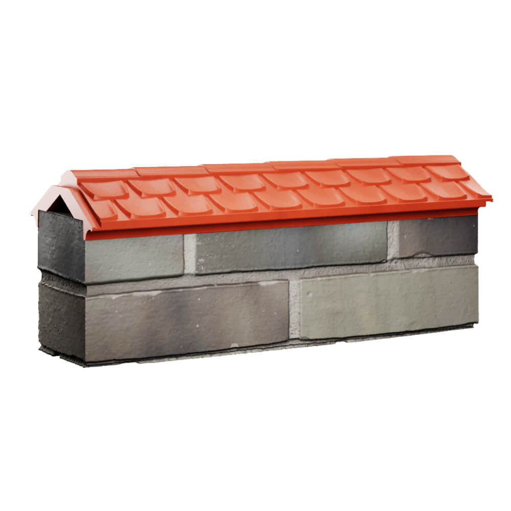 Парапет Zking Эльбрус Красный с посадкой на 0.5 кирпича (130мм) Ангарск фото