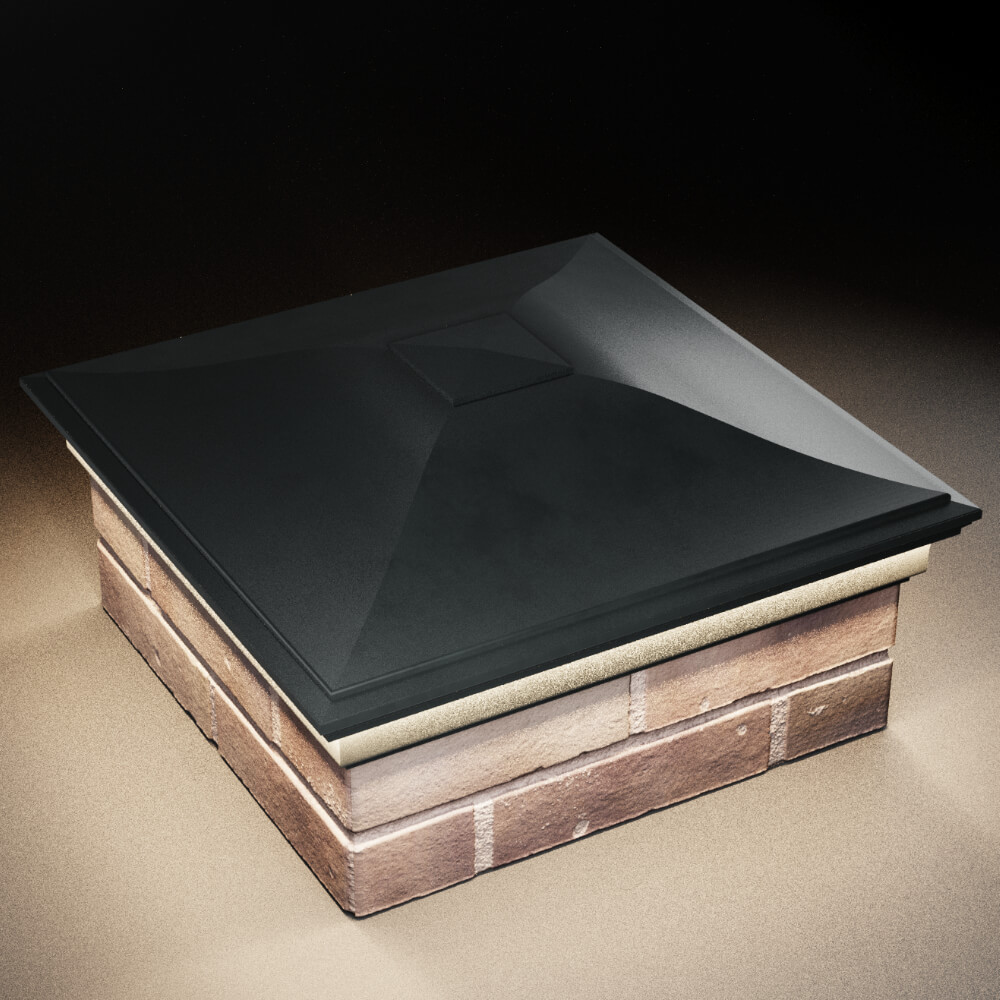 Колпак Zking Монблан Черный на столб 2х2 кирпича (515х515мм) c подсветкой в Ангарске фото