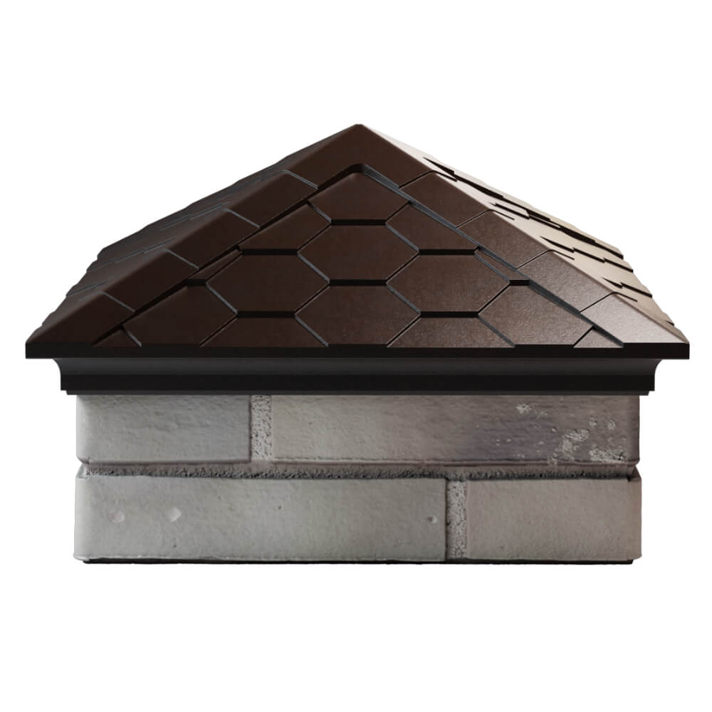 Колпак Zking Эверест Коричневый на столб 1.5х1.5 кирпича (390х390мм) Ангарск фото