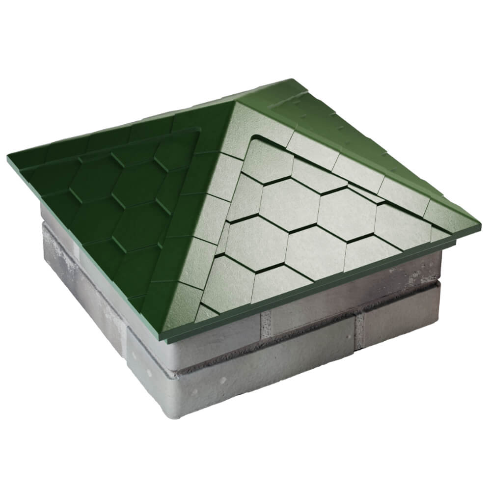 Колпак Zking Эверест Зеленый на столб 1.5х1.5 кирпича (390х390мм) в Ангарске фото