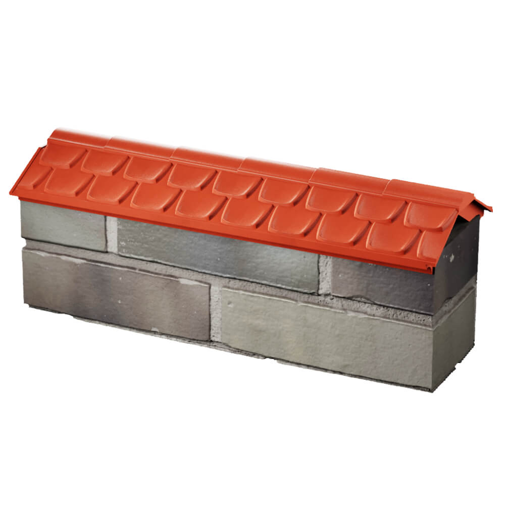 Парапет Zking Эльбрус Красный с посадкой на 0.5 кирпича (130мм) в Ангарске фото