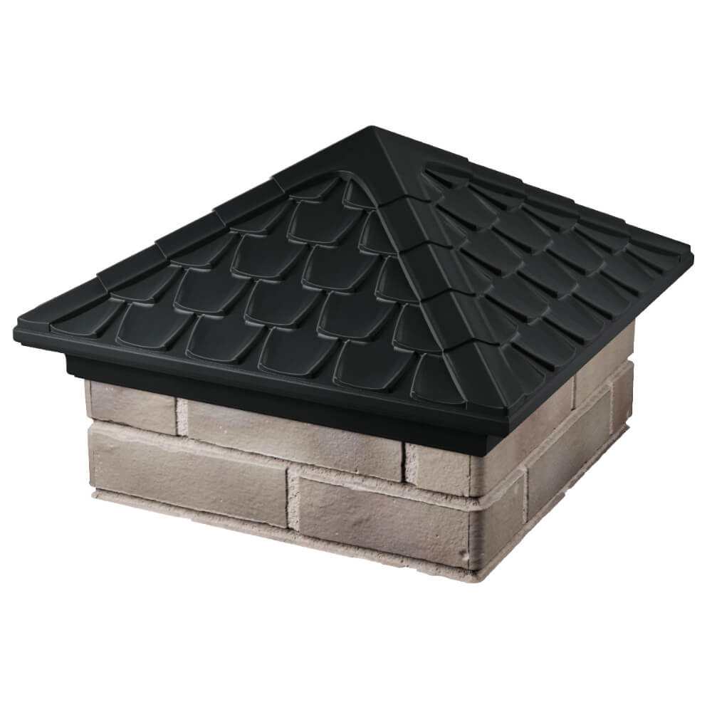 Колпак Zking Эльбрус Черный на столб 1.5х1.5 кирпича (385х385мм) в Ангарске фото