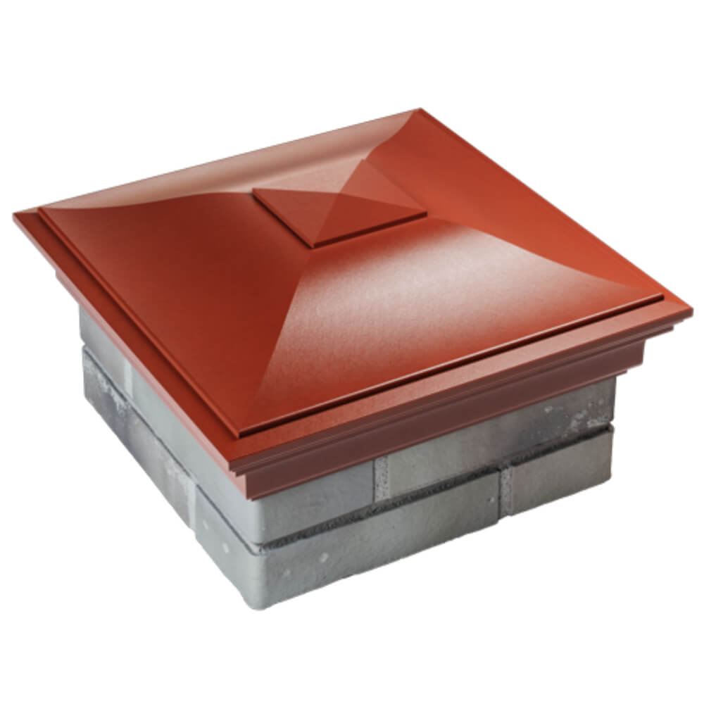 Колпак Zking Монблан Красный на столб 1.5х1.5 кирпича (385х385мм) в Ангарске фото