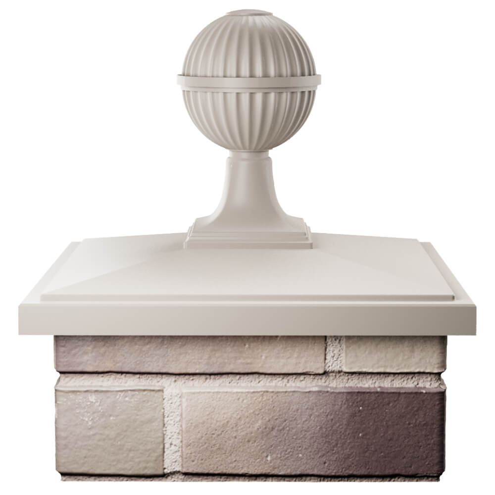 Колпак Zking БонаМоно Бежевый с шаром на столб 1.5х1.5 кирпича (385х385, 400х400мм) в сборе Ангарск фото