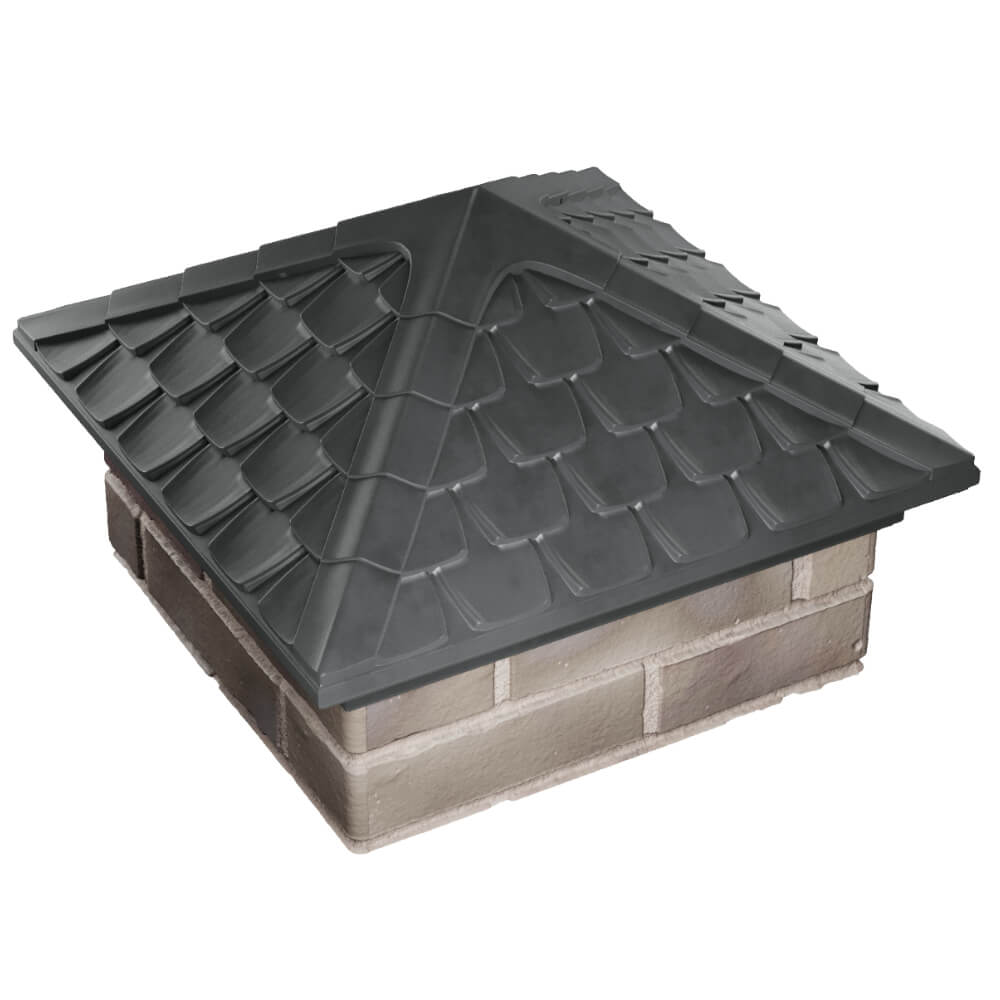 Колпак Zking Эльбрус Серый на столб 1.5х1.5 кирпича (385х385мм) в Ангарске фото