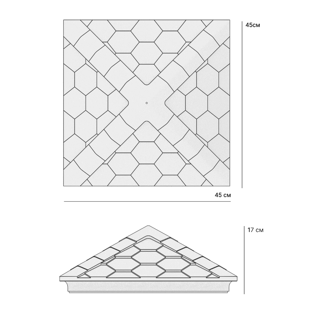 Колпак Zking Эверест Бежевый на столб 1.5х1.5 кирпича (390х390мм) в Ангарске фото
