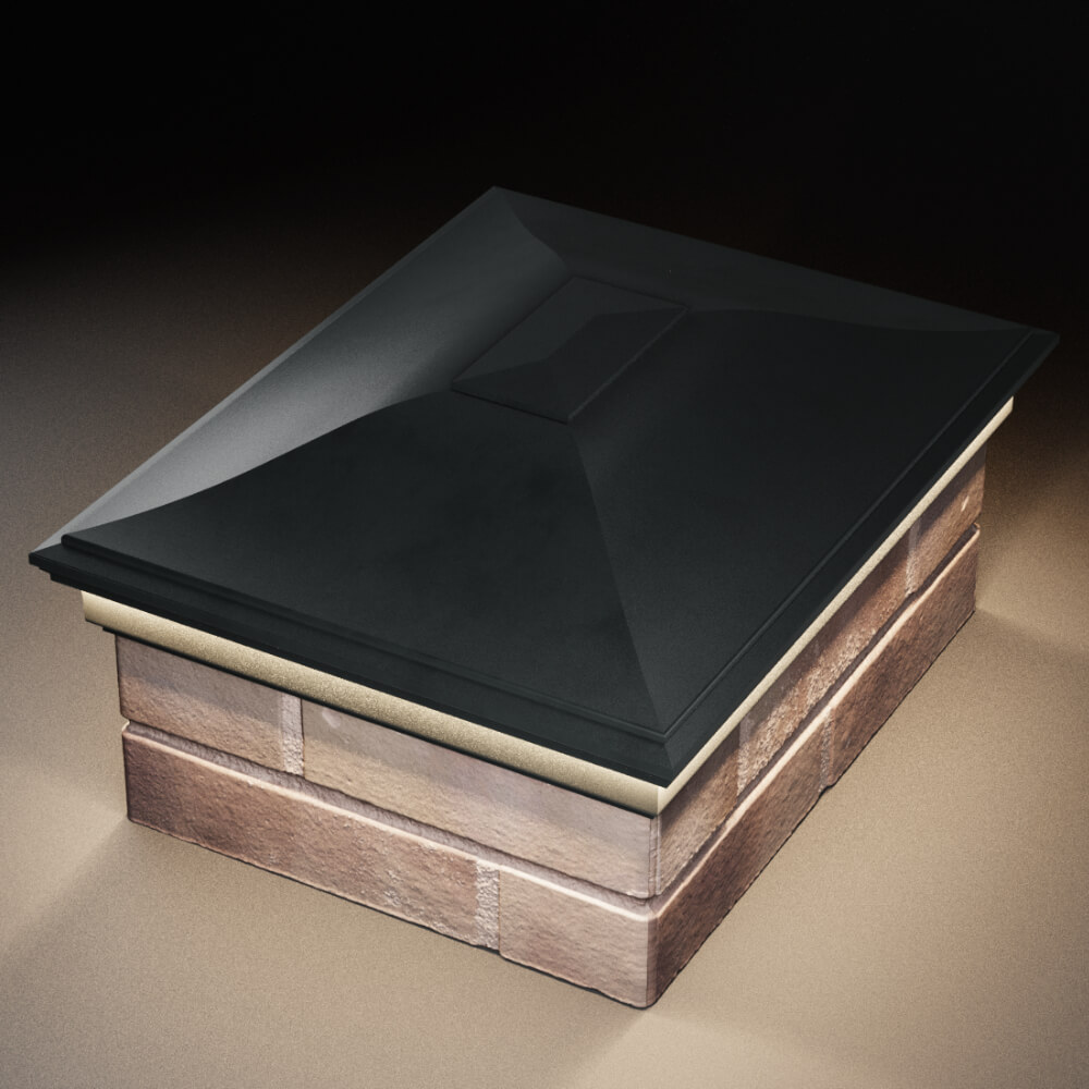 Колпак Zking Монблан Черный на столб 2х1.5 кирпича (515х385мм) c подсветкой в Ангарске фото