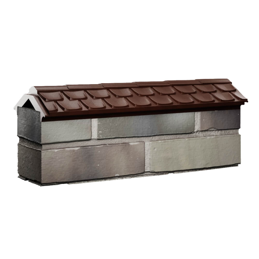 Парапет Zking Эльбрус Коричневый с посадкой на 0.5 кирпича (130мм) Ангарск фото