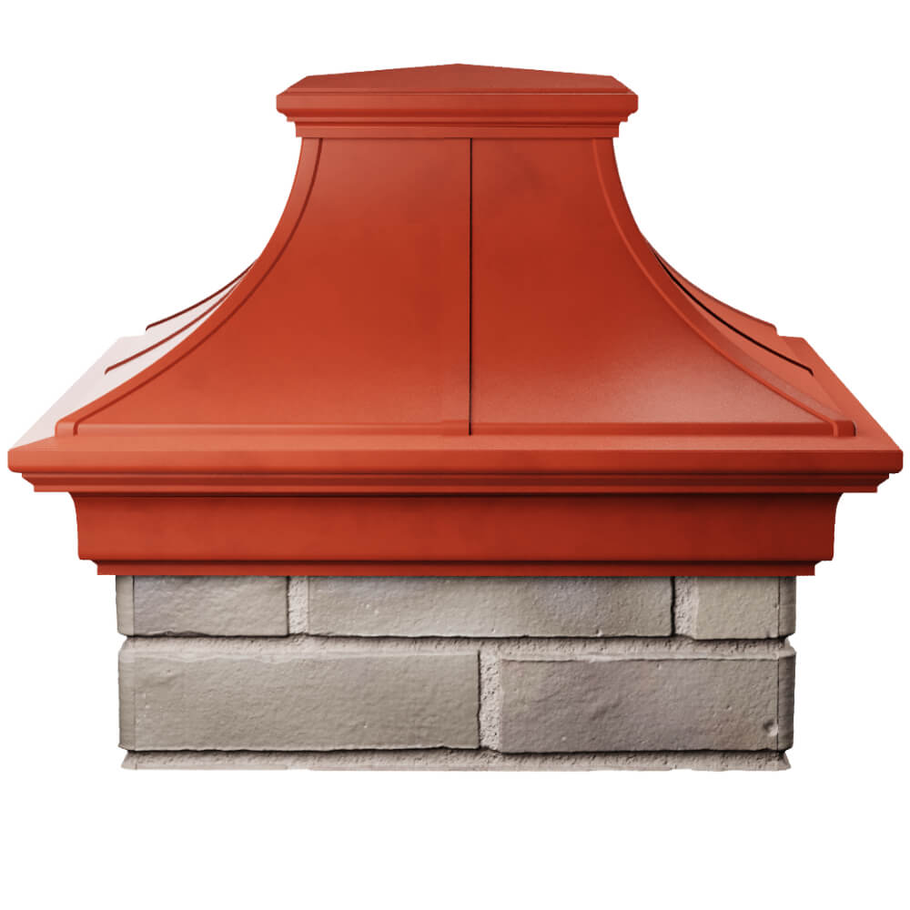 Колпак Zking Монблан Премиум Красный на столб 1.5х1.5 кирпича (385х385мм) Ангарск фото