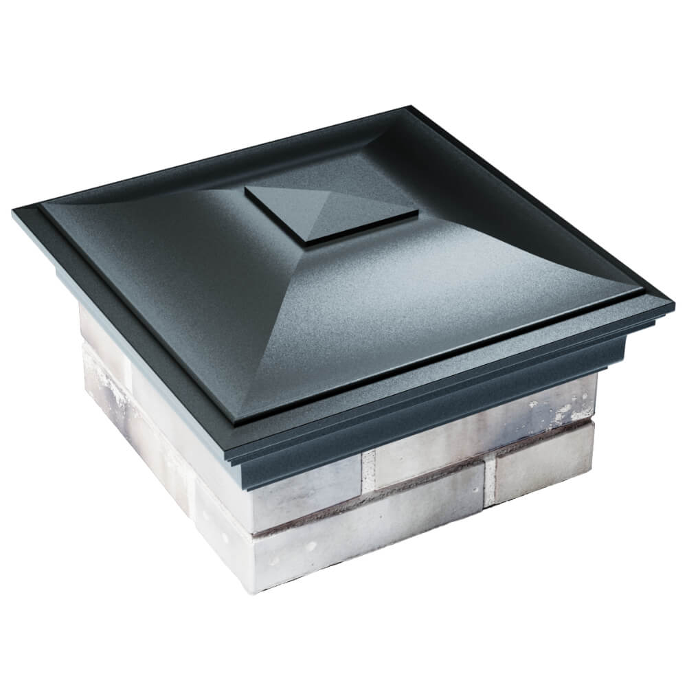 Колпак Zking Монблан Черный на столб 1.5х1.5 кирпича (385х385мм) в Ангарске фото