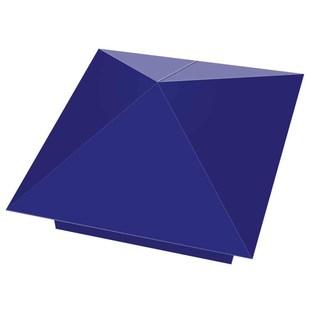 Колпак металлический 400х400мм RAL5002 Синий Ультрамарин заборный Ангарск фото