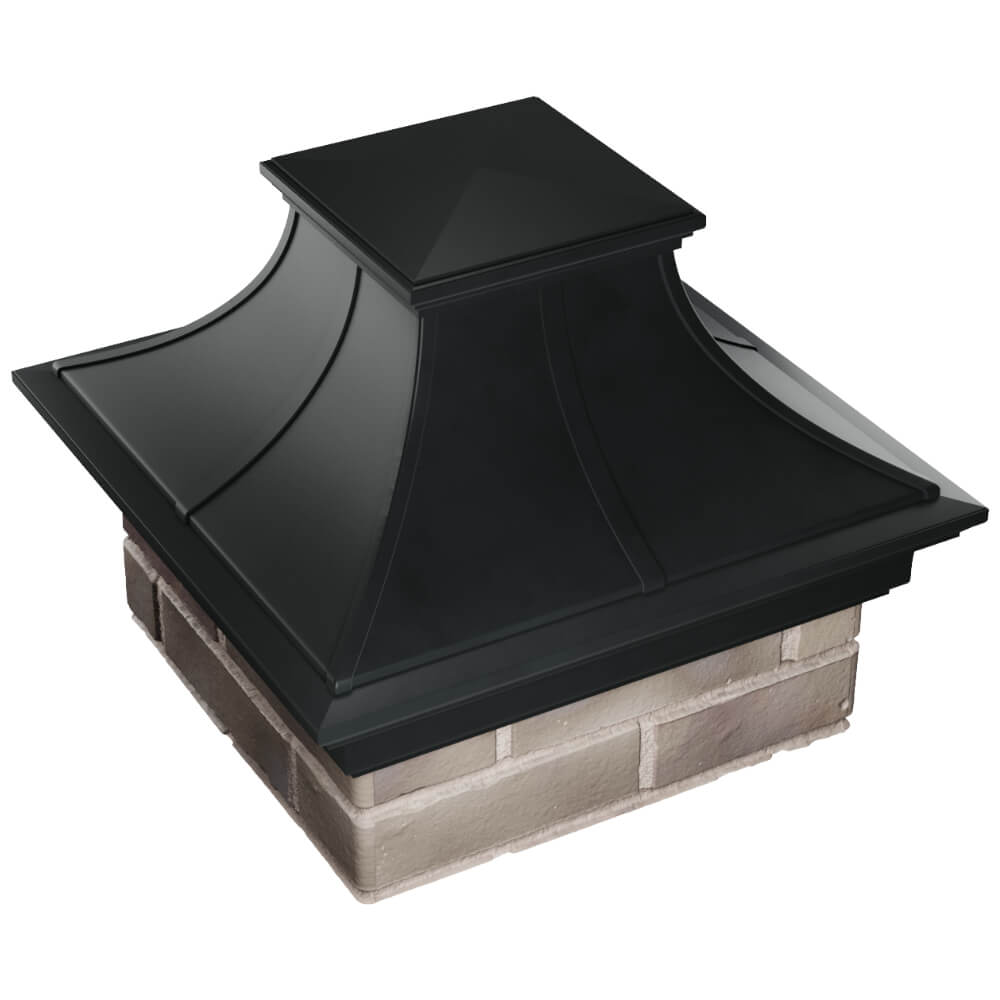 Колпак Zking Монблан Премиум Черный на столб 1.5х1.5 кирпича (385х385мм) в Ангарске фото