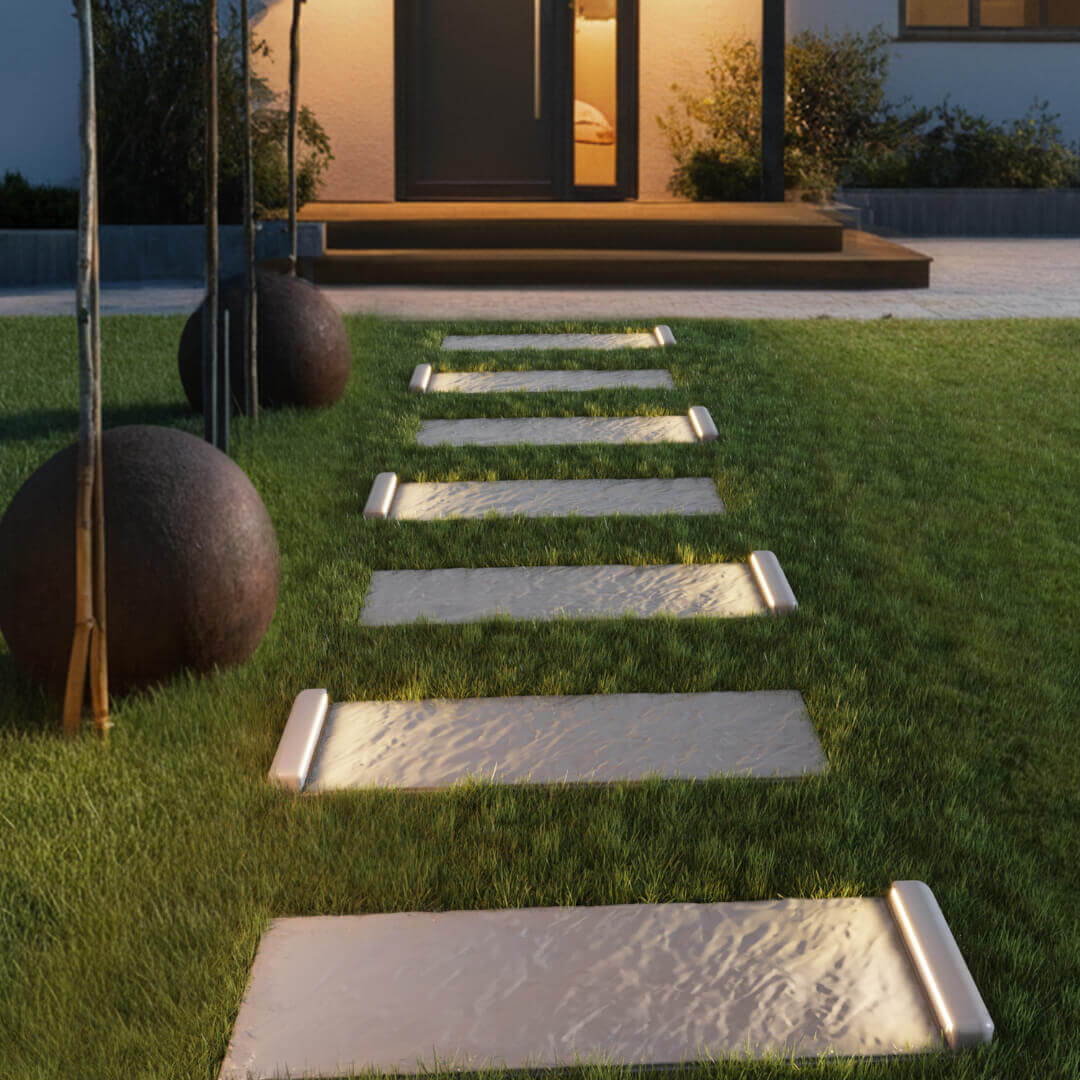 LED Светильник для шаговой плиты STONE Светлая Галька 330х75х98мм в Ангарске фото