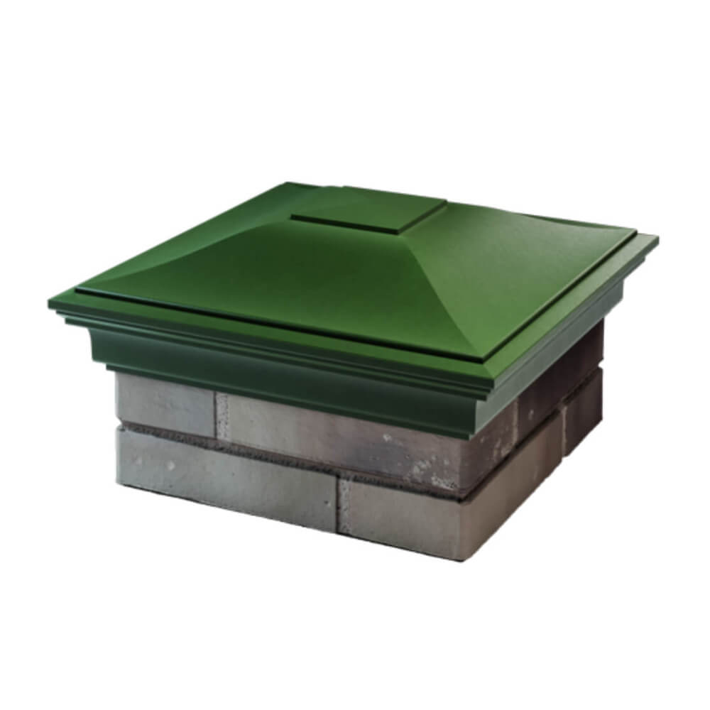 Колпак Zking Монблан Зеленый на столб 1.5х1.5 еврокирпича 0.7НФ (355х355мм) в Ангарске фото