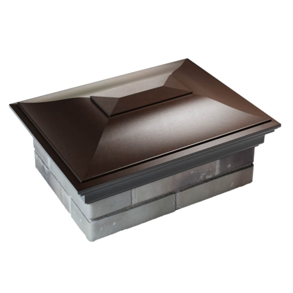 Колпак Zking Монблан Коричневый на столб 2х1.5 кирпича (515х385мм) Ангарск фото