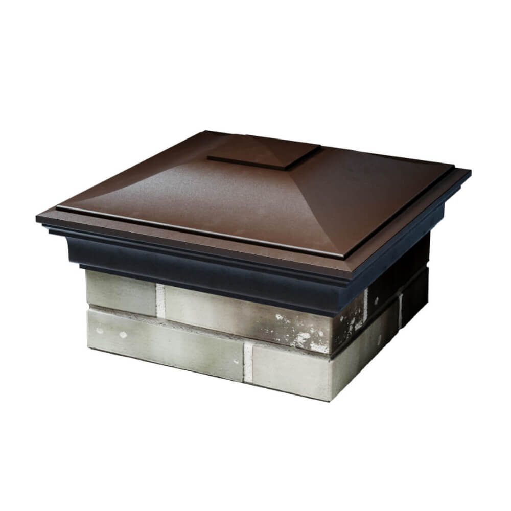 Колпак Zking Монблан Коричневый на столб 1.5х1.5 еврокирпича 0.7НФ (355х355мм) в Ангарске фото