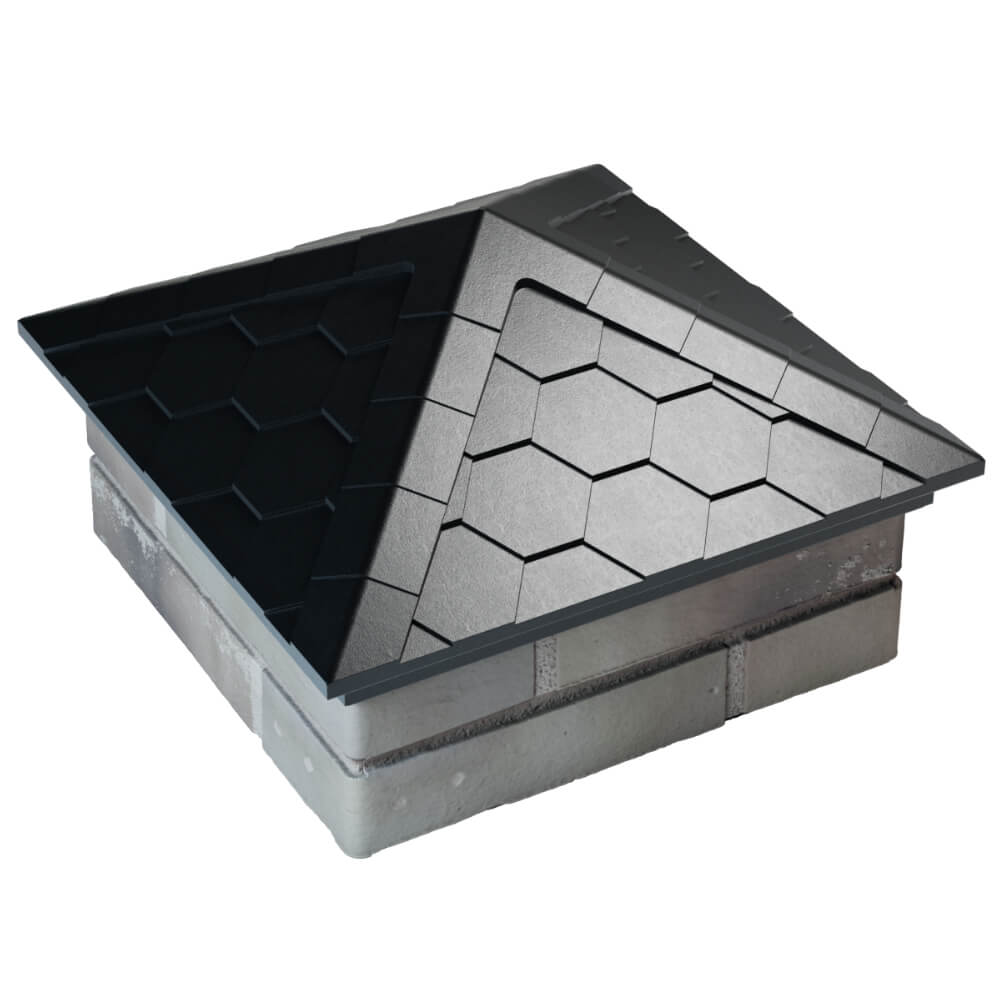 Колпак Zking Эверест Черный на столб 1.5х1.5 кирпича (390х390мм) в Ангарске фото