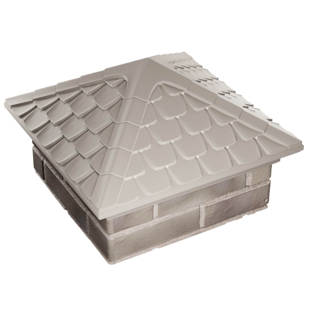 Колпак Zking Эльбрус Бежевый на столб 1.5х1.5 кирпича (385х385мм) в Ангарске фото