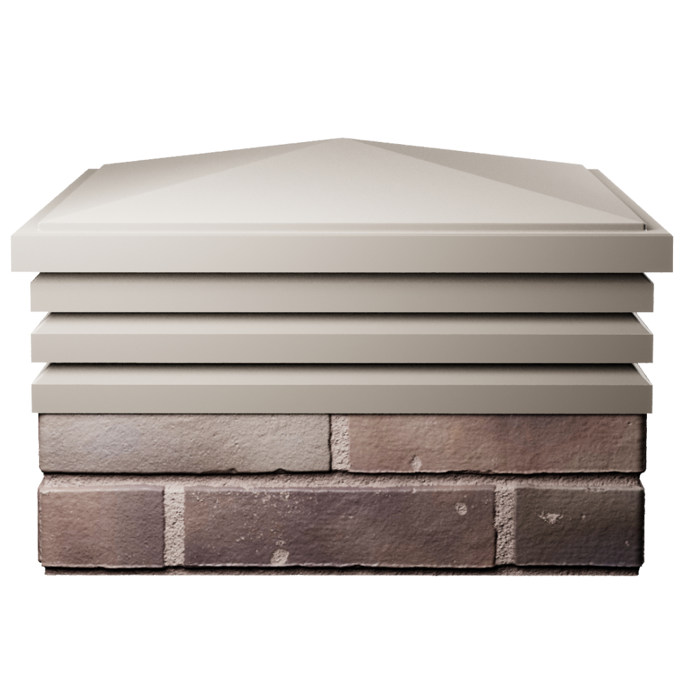 Колпак Zking Бона ХайТек Бежевый на столб 2х2 кирпича (513х513мм) Ангарск фото