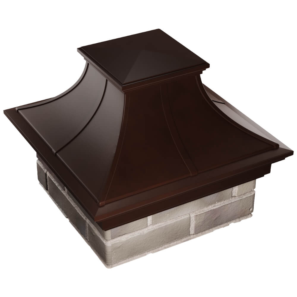 Колпак Zking Монблан Премиум Коричневый на столб 1.5х1.5 кирпича (385х385мм) в Ангарске фото