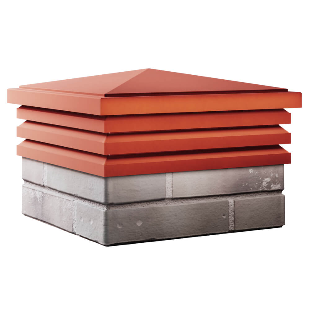 Колпак Zking Бона ХайТек Красный на столб 1.5х1.5 кирпича (385х385мм) в Ангарске фото