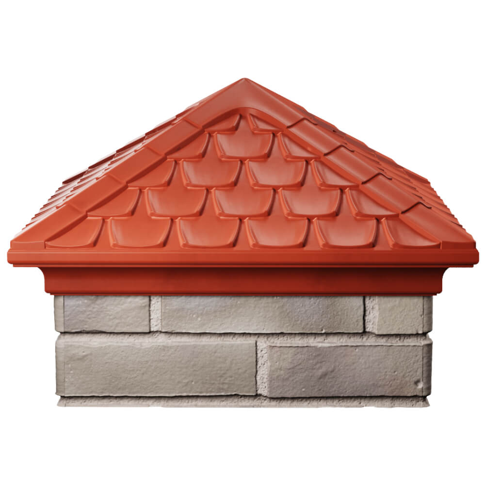 Колпак Zking Эльбрус Красный на столб 1.5х1.5 кирпича (385х385мм) Ангарск фото