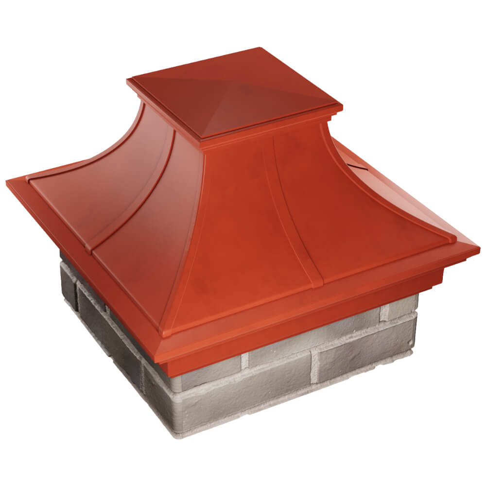 Колпак Zking Монблан Премиум Красный на столб 1.5х1.5 кирпича (385х385мм) в Ангарске фото