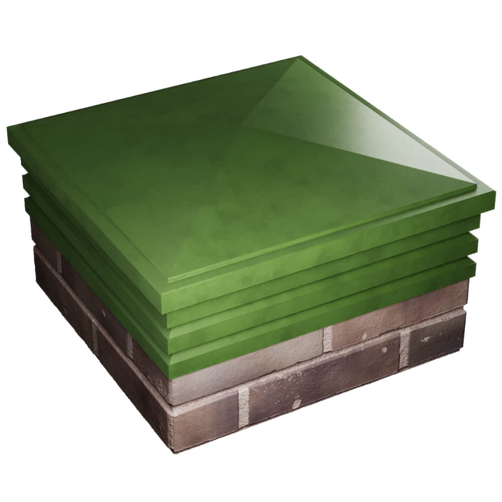 Колпак Zking Бона ХайТек Зеленый на столб 2х2 кирпича (513х513мм) в Ангарске фото