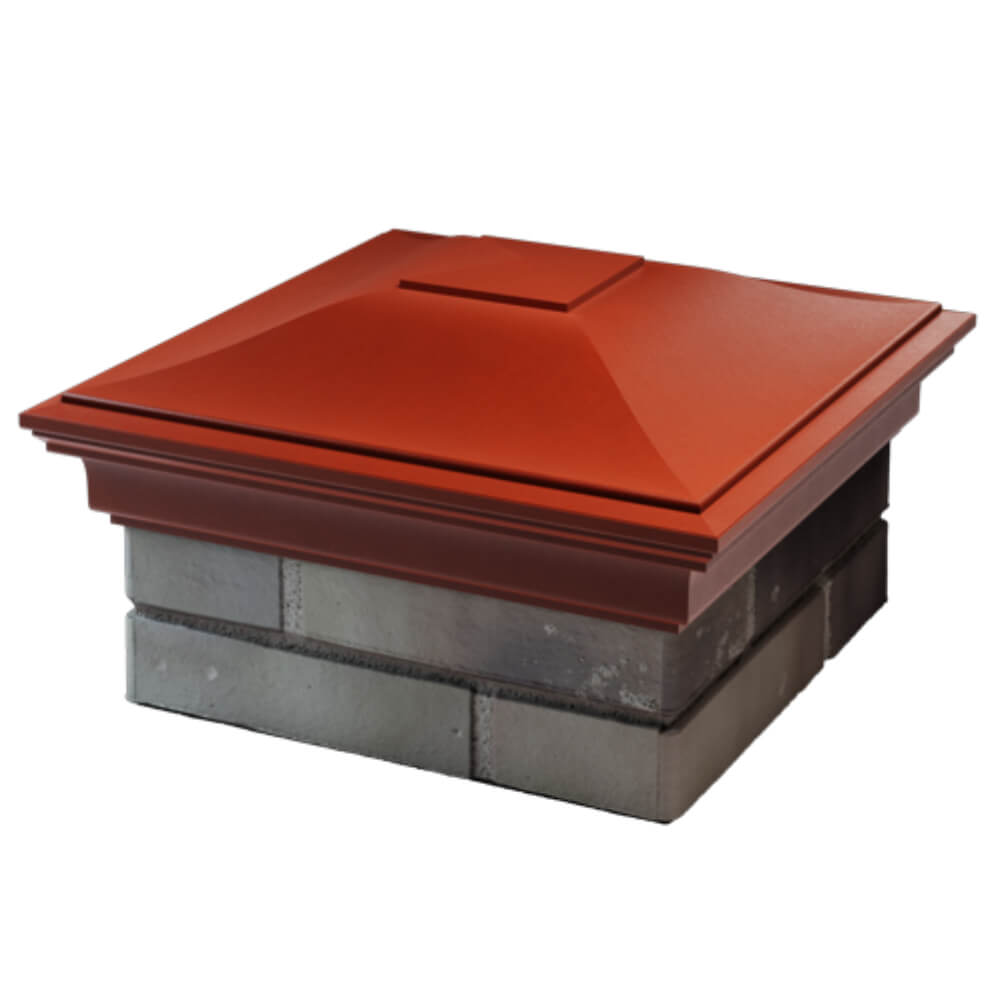 Колпак Zking Монблан Красный на столб 1.5х1.5 кирпича (385х385мм) в Ангарске фото