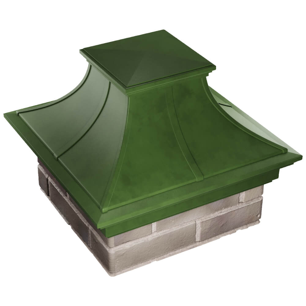 Колпак Zking Монблан Премиум Зеленый на столб 1.5х1.5 кирпича (385х385мм) в Ангарске фото