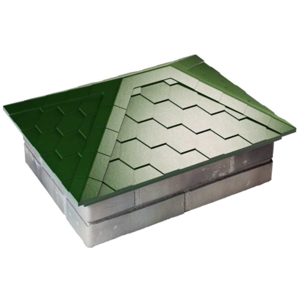 Колпак Zking Эверест Зеленый на столб 2х1.5 кирпича (520х390мм) Ангарск фото