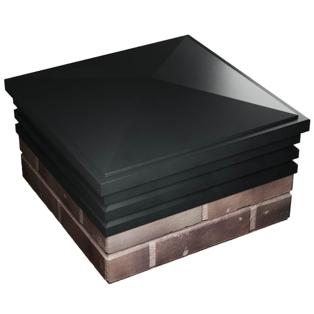 Колпак Zking Бона ХайТек Черный на столб 2х2 кирпича (513х513мм) в Ангарске фото