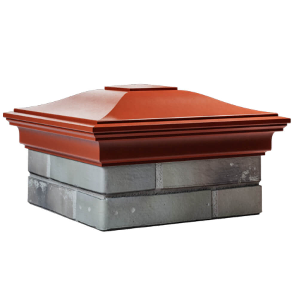 Колпак Zking Монблан Красный на столб 1.5х1.5 кирпича (385х385мм) в Ангарске фото