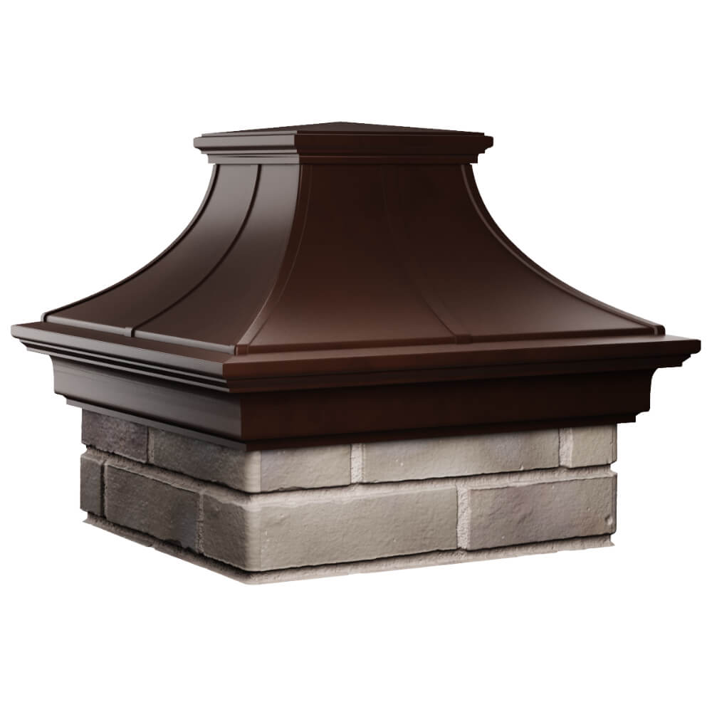 Колпак Zking Монблан Премиум Коричневый на столб 1.5х1.5 кирпича (385х385мм) в Ангарске фото