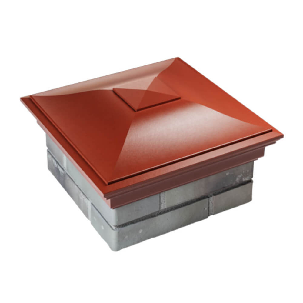 Колпак Zking Монблан Красный на столб 1.5х1.5 еврокирпича 0.7НФ (355х355мм) в Ангарске фото