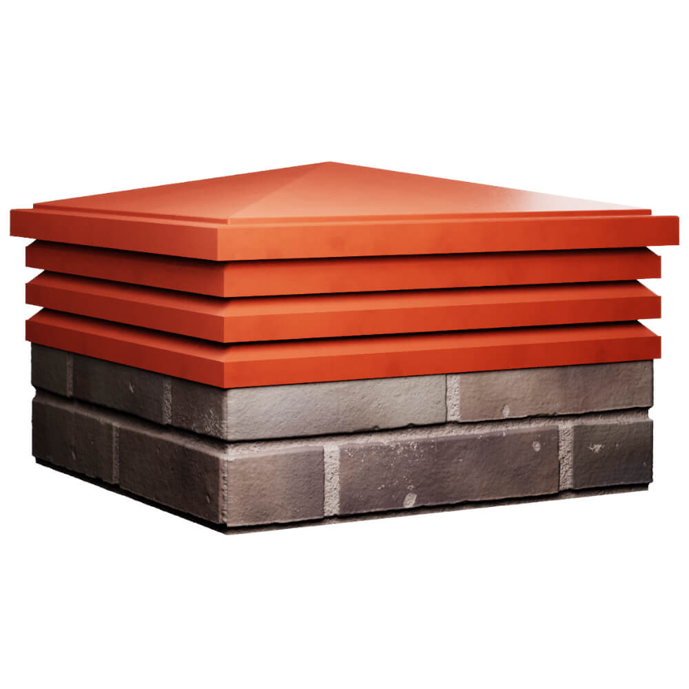 Колпак Zking Бона ХайТек Красный на столб 2х2 кирпича (513х513мм) в Ангарске фото