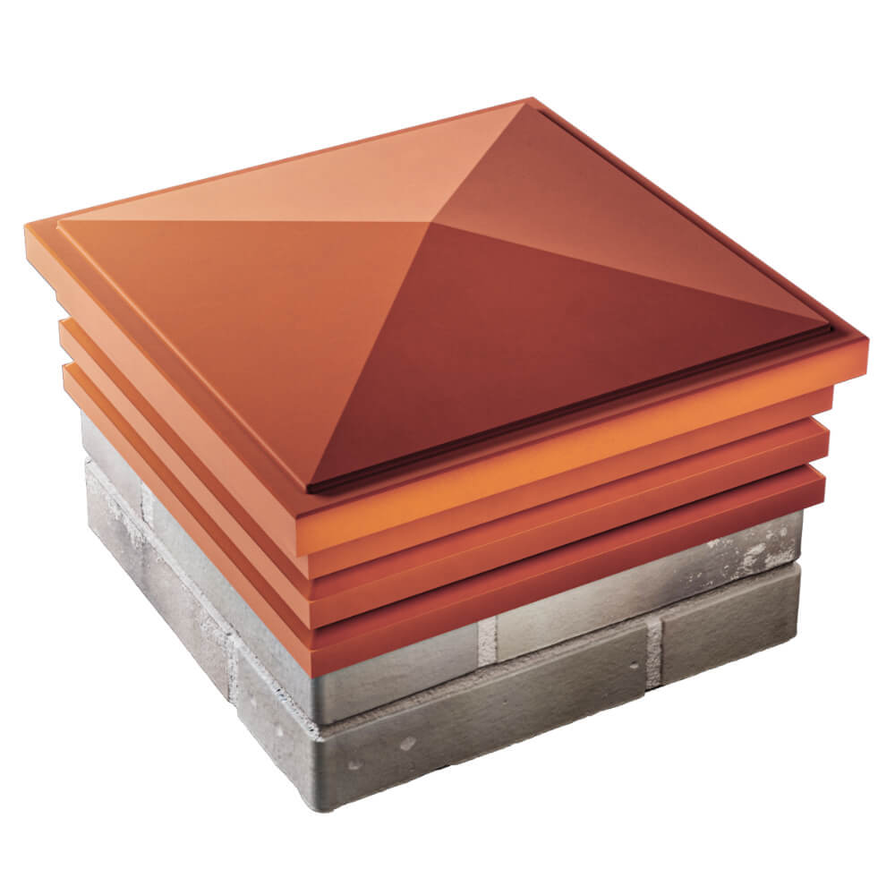 Колпак Zking Бона ХайТек Красный на столб 1.5х1.5 кирпича (385х385мм) в Ангарске фото