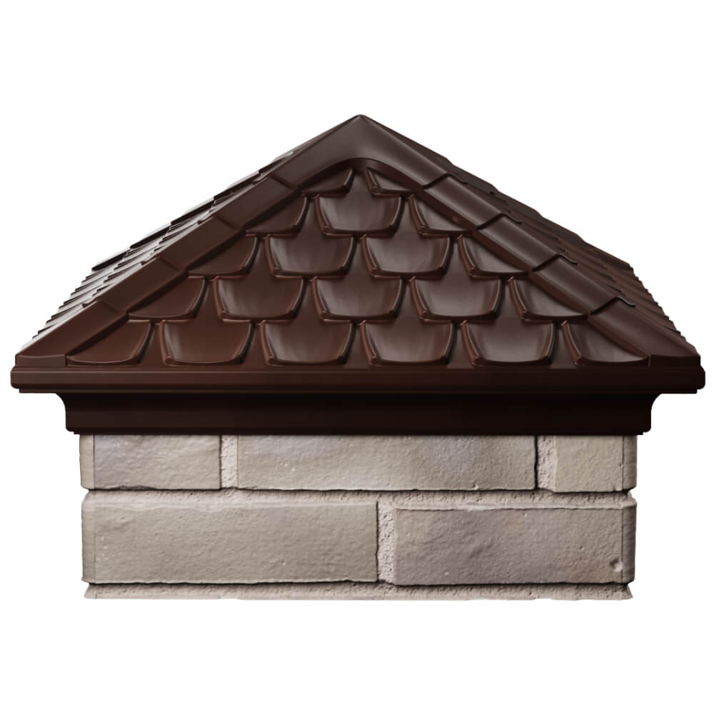 Колпак Zking Эльбрус Коричневый на столб 1.5х1.5 кирпича (385х385мм) Ангарск фото