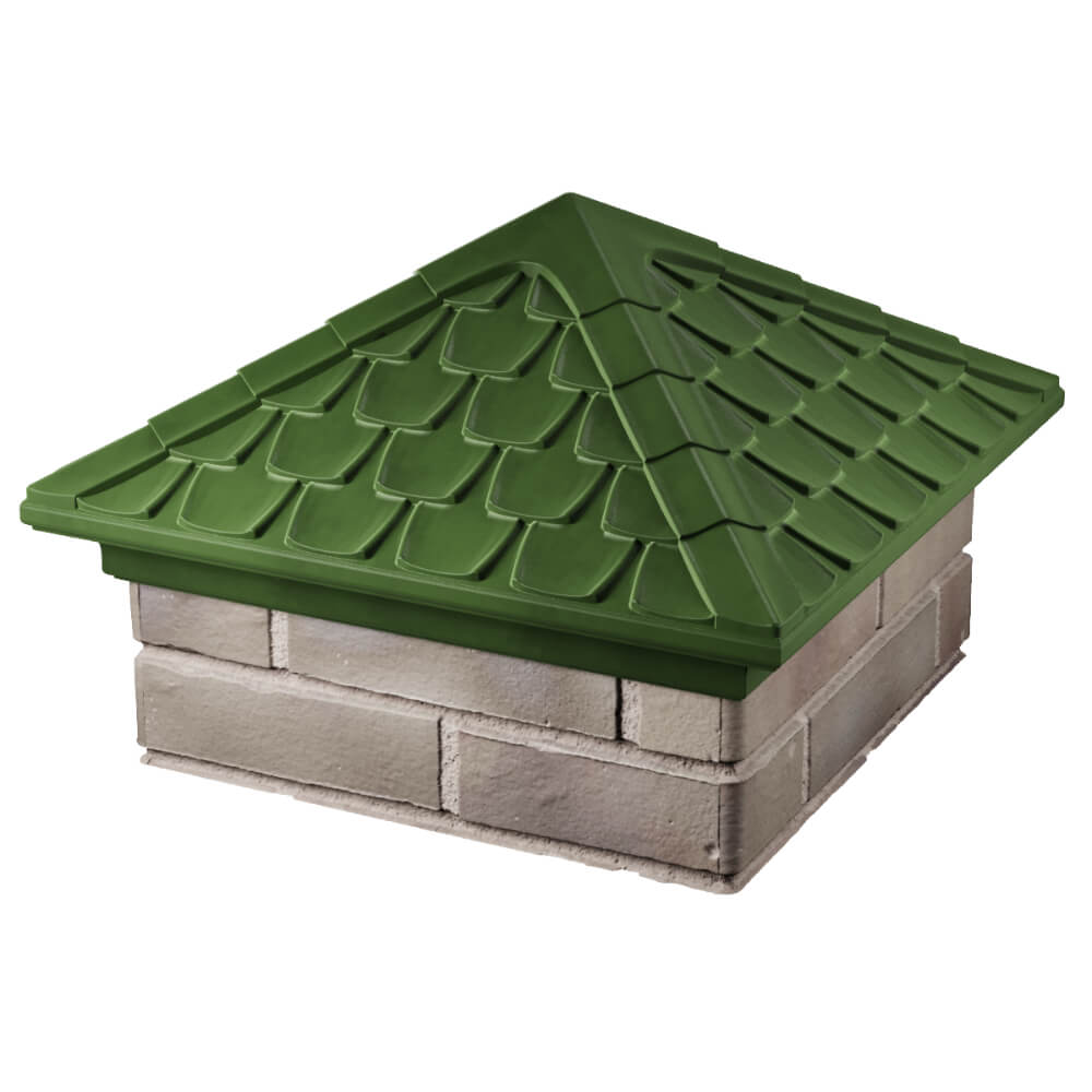 Колпак Zking Эльбрус Зеленый на столб 1.5х1.5 кирпича (385х385мм) в Ангарске фото