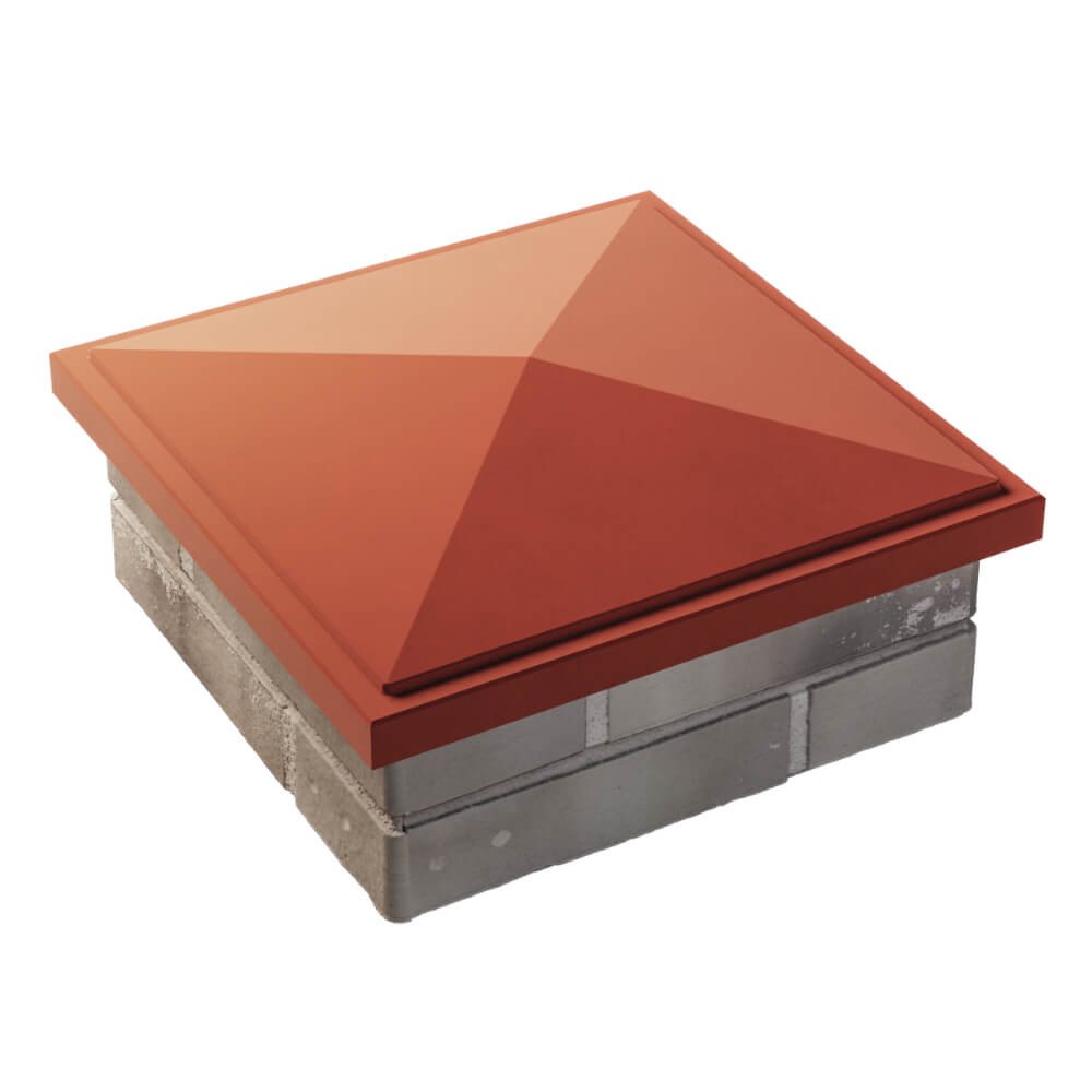 Колпак Zking БонаМоно Красный на столб 1.5х1.5 кирпича (385х385, 400х400мм) в Ангарске фото